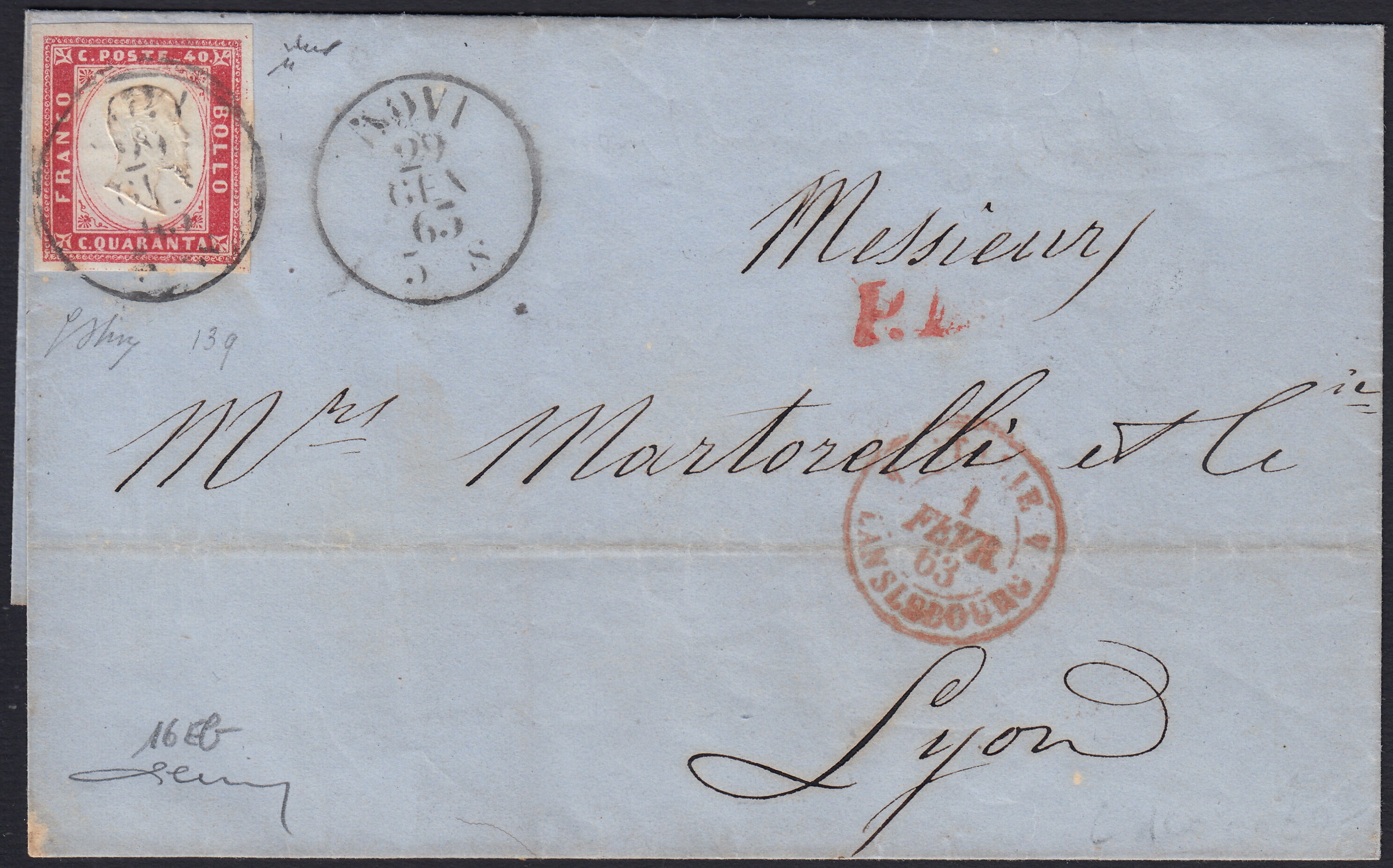 Lot 215 - Duchy of Parma, first issue c. 40 light blue used (5)