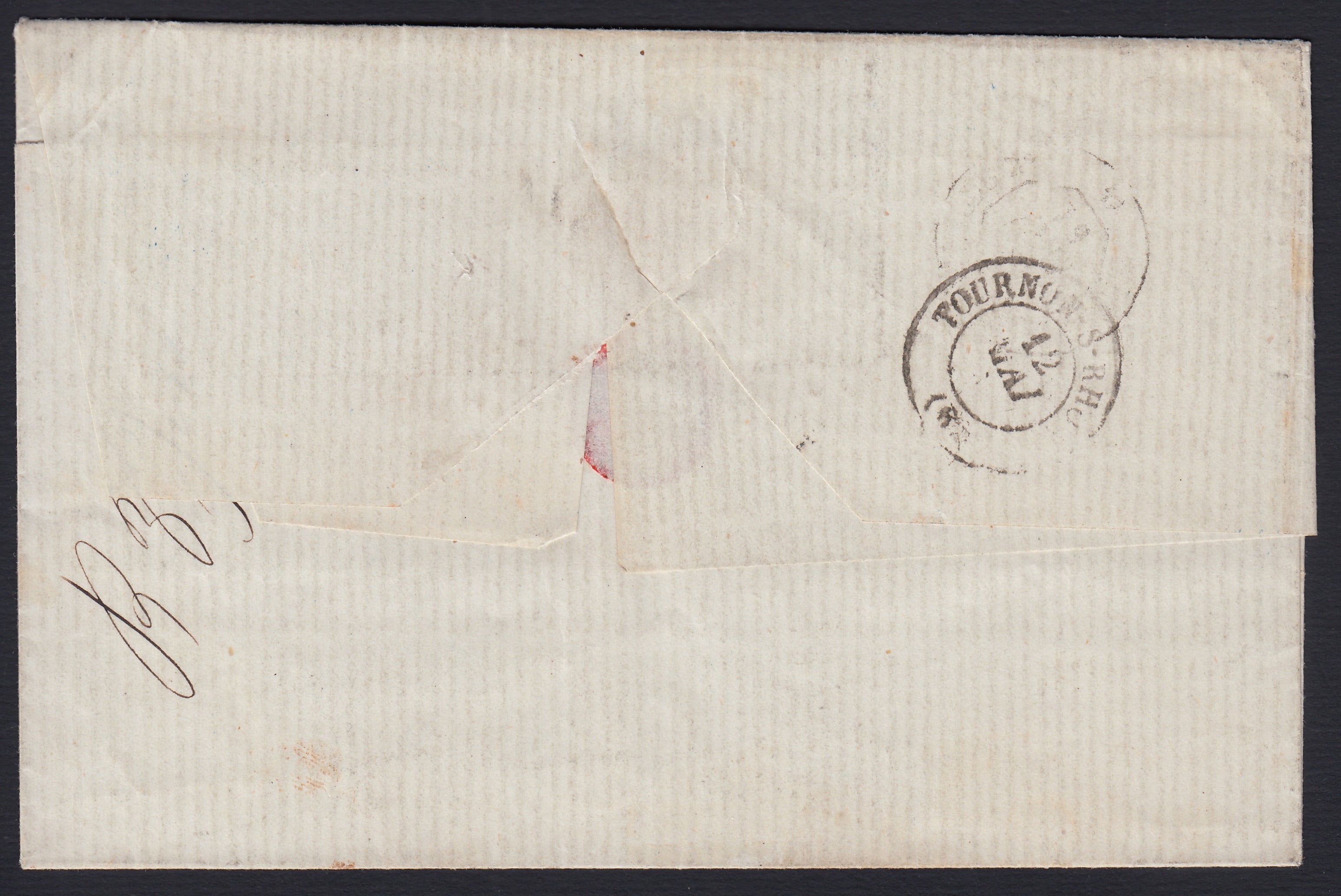 BA26_181 - 1861 - Lettera spedita da Torino per Tournon 24/10/61 affrancata con c. 40 rosso carminio (16D)