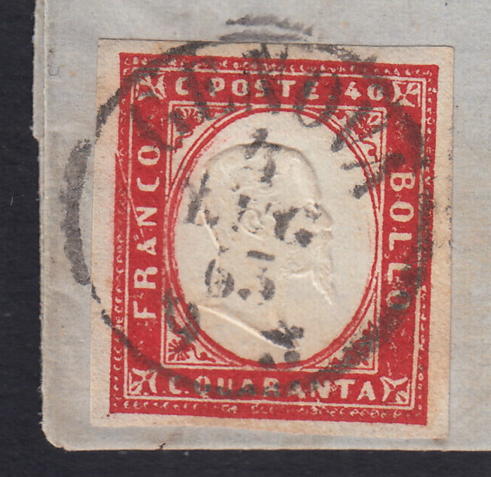 BA26_182 - 1863 - Lettera spedita da Genova per Marsiglia 4/7/63 affrancata con c. 40 rosso carminio (16D)