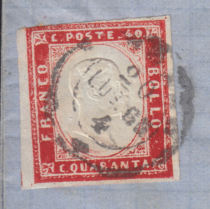 BA26_183 - 1862 - Lettera spedita da Firenze per Parigi 29/7/62 affrancata con c. 40 rosso carminio (16D)