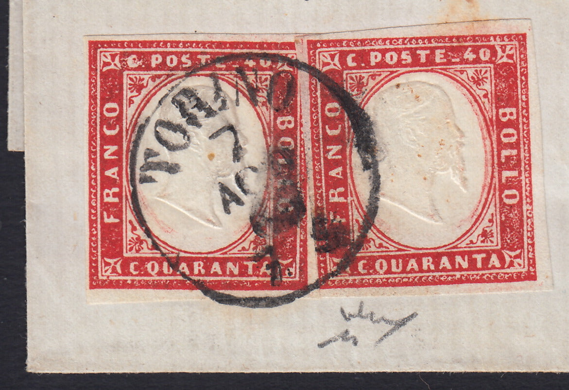 Lot 215 - Duchy of Parma, first issue c. 40 light blue used (5)