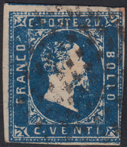 BA26_19 - 1851 - I emissione c. 20 azzurro usato (2).