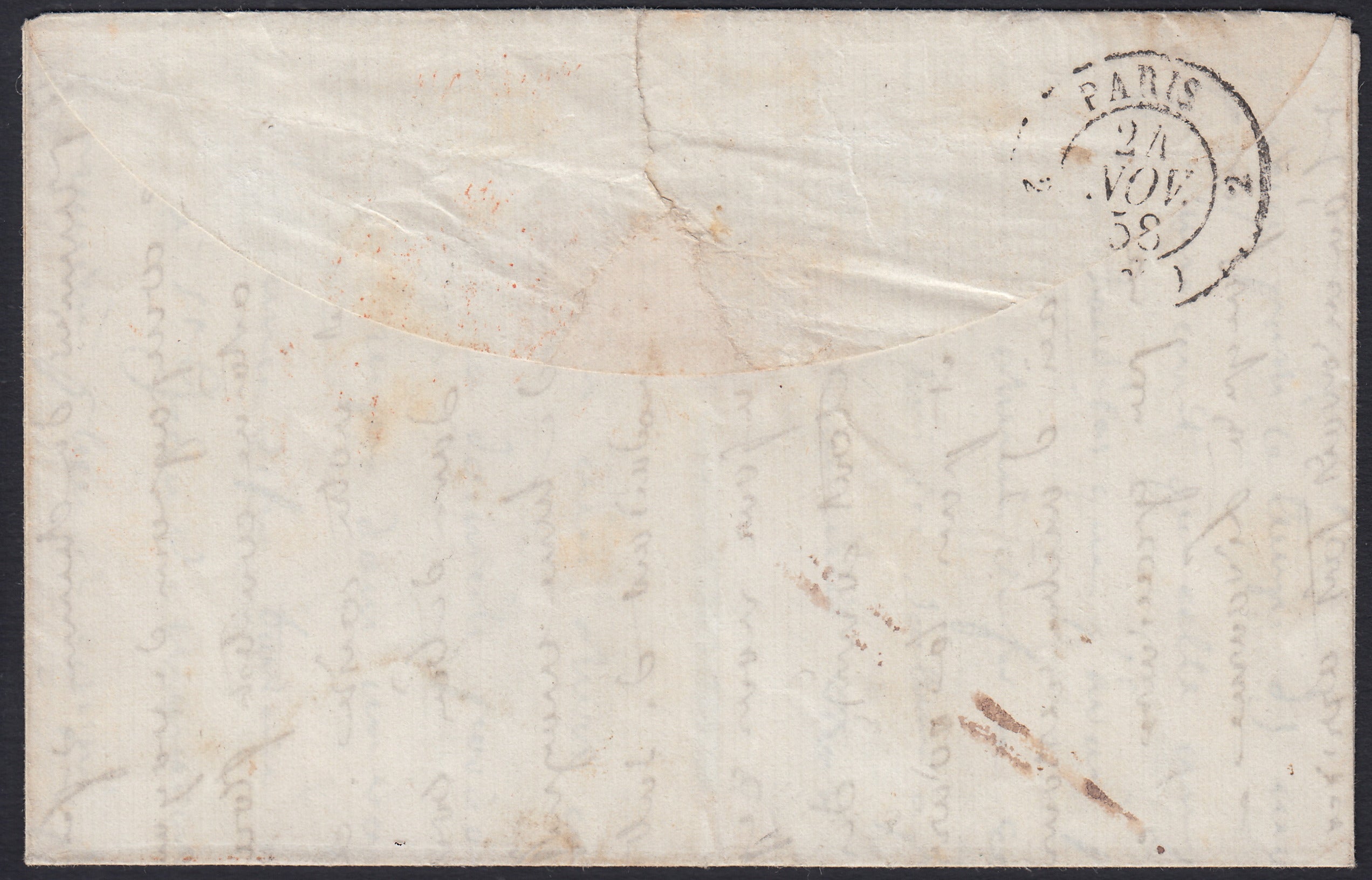 1860 - 1/2 dark blue tornese called "Croce di Savoia" used in the IL PAESE newspaper of 1/1/1861 (16b)