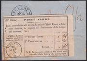 BA26_228 - 1854 - Lettera proveniente da Francoforte e giunta tramite il Verbano a Torino, con segnatasse c. 65 (2A).