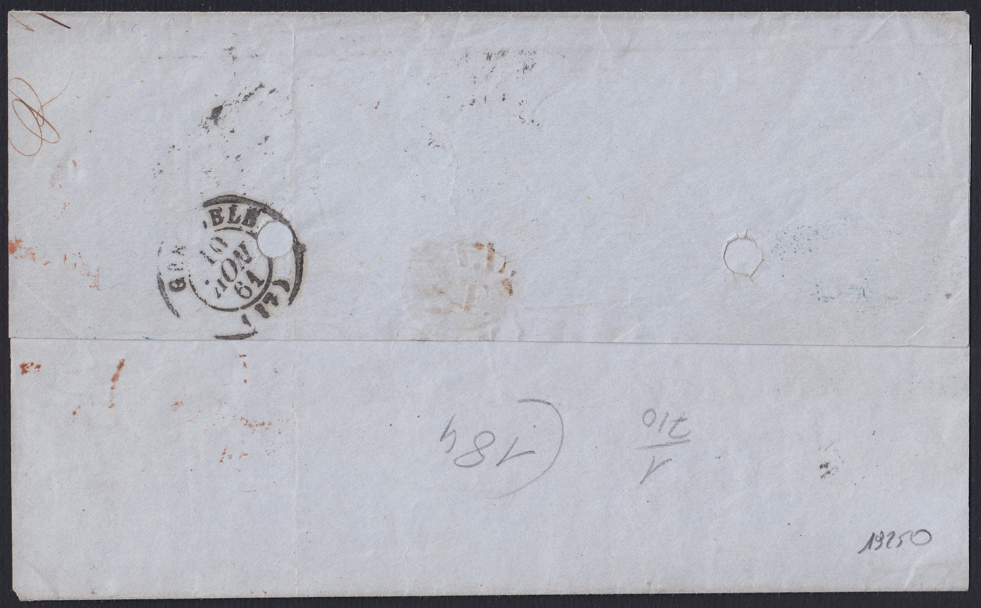 BA26_229 - 1861 - IV emissione c.80 giallo limone olivastro isolato su lettera da Torino per Grenoble 8/11/61 (17Ab)