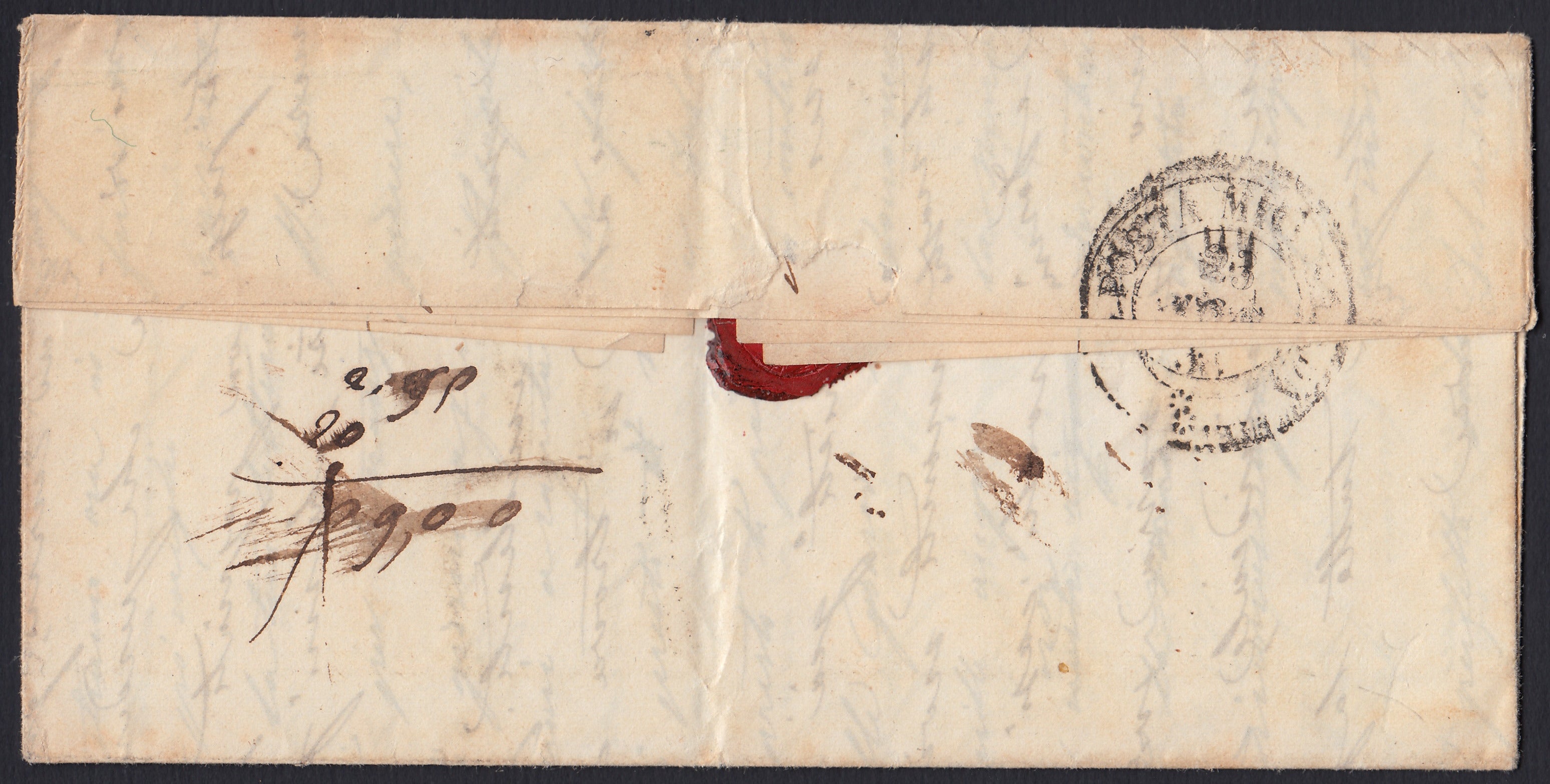 BA26_231 - 1855 - Guerra di Crimea, lettera non affrancata spedita da Torino per la Crimea 10/8/55