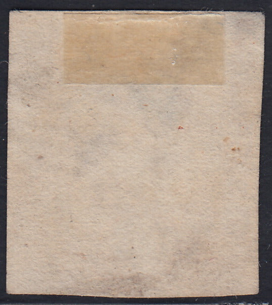 BA26_251 - 1859 - Effigie di Federico II di Borbone, 2 grana azzurro vivo I tavola carta di Napoli con annullo lineare di CALASCIBETTA + Ferro di cavallo (6f, R3)