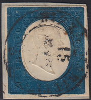 BA26_40 - 1854 - III emissine c. 20 azzurro usato (8)