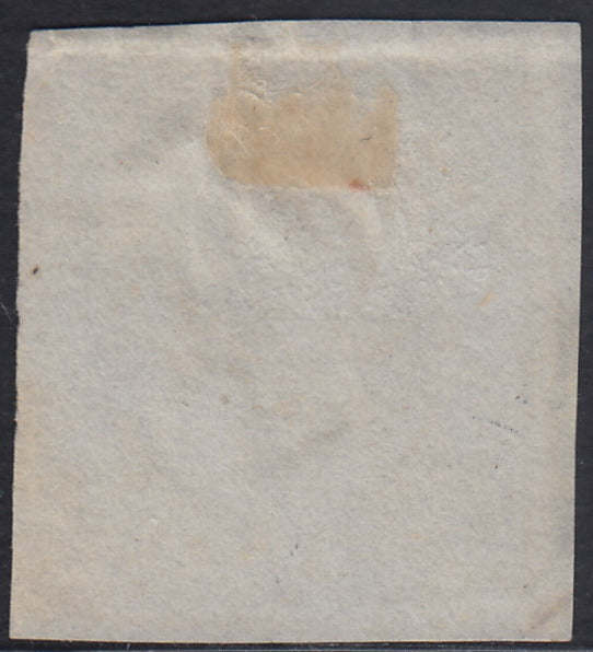 1860 - 1/2 tornese azul oscuro llamado "Croce di Savoia" utilizado en el periódico IL PAESE del 1/1/1861 (16b)