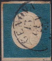 BA26_42 - 1854 - III emissine c. 20 celeste usato (8a)