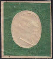 BA26_48 - 1854/55 - III emissione, "non emessi", c. 5 verde scuro nuovo con gomma originale (10a)