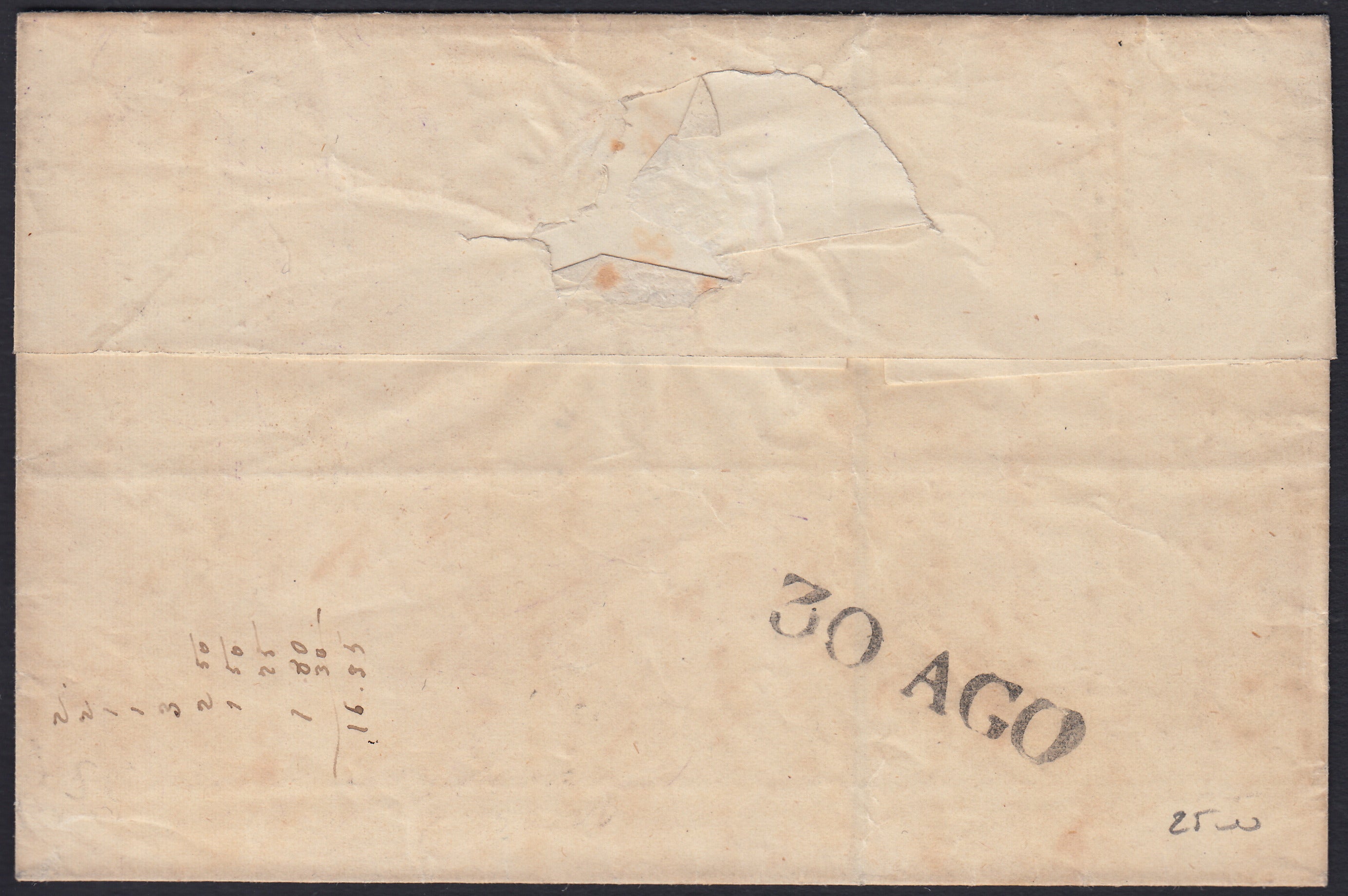 BA26_5 - 1852 - I emissione c. 20 azzurro chiaro su lettera spedita da Desana per Andorno 29/8/52 (2f, p.ti 6)