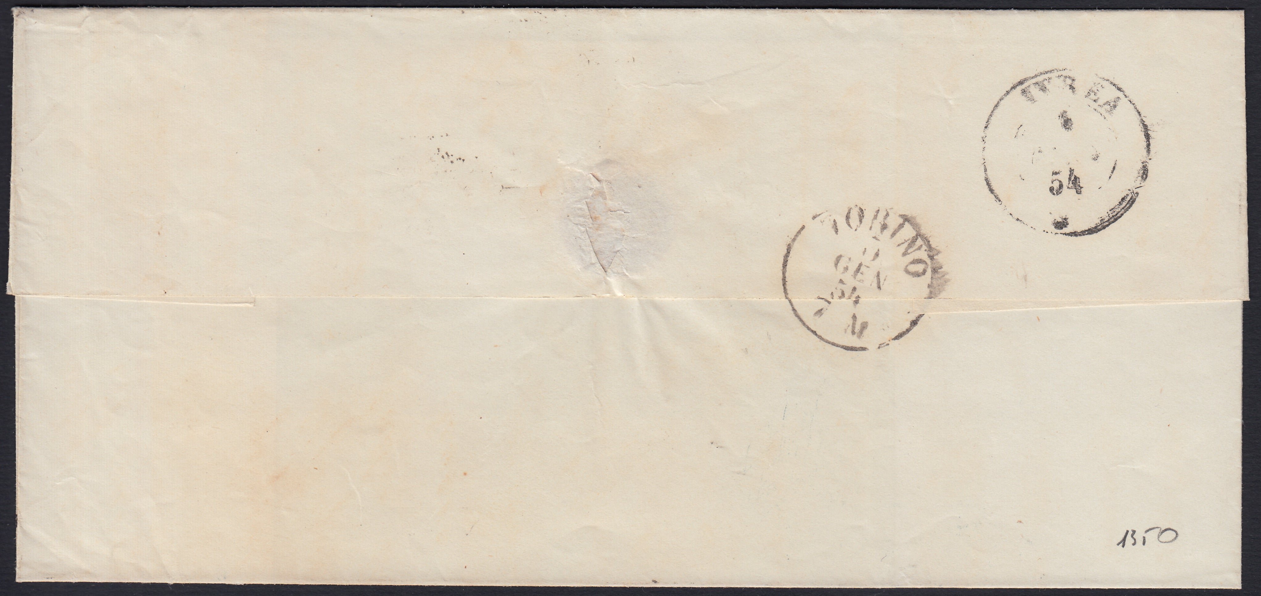 BA26_7 - 1854 - II emissione c. 20 azzurro su lettera spedita da Novara per Ivrea 2/1/54 (5)