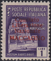 BA26_95 - 1945 - Maccagno, L. 1 violetto con soprastampa carminio "Comitato Liberazione Nazionale MACCAGNO" nuovo con gomma integra (5)