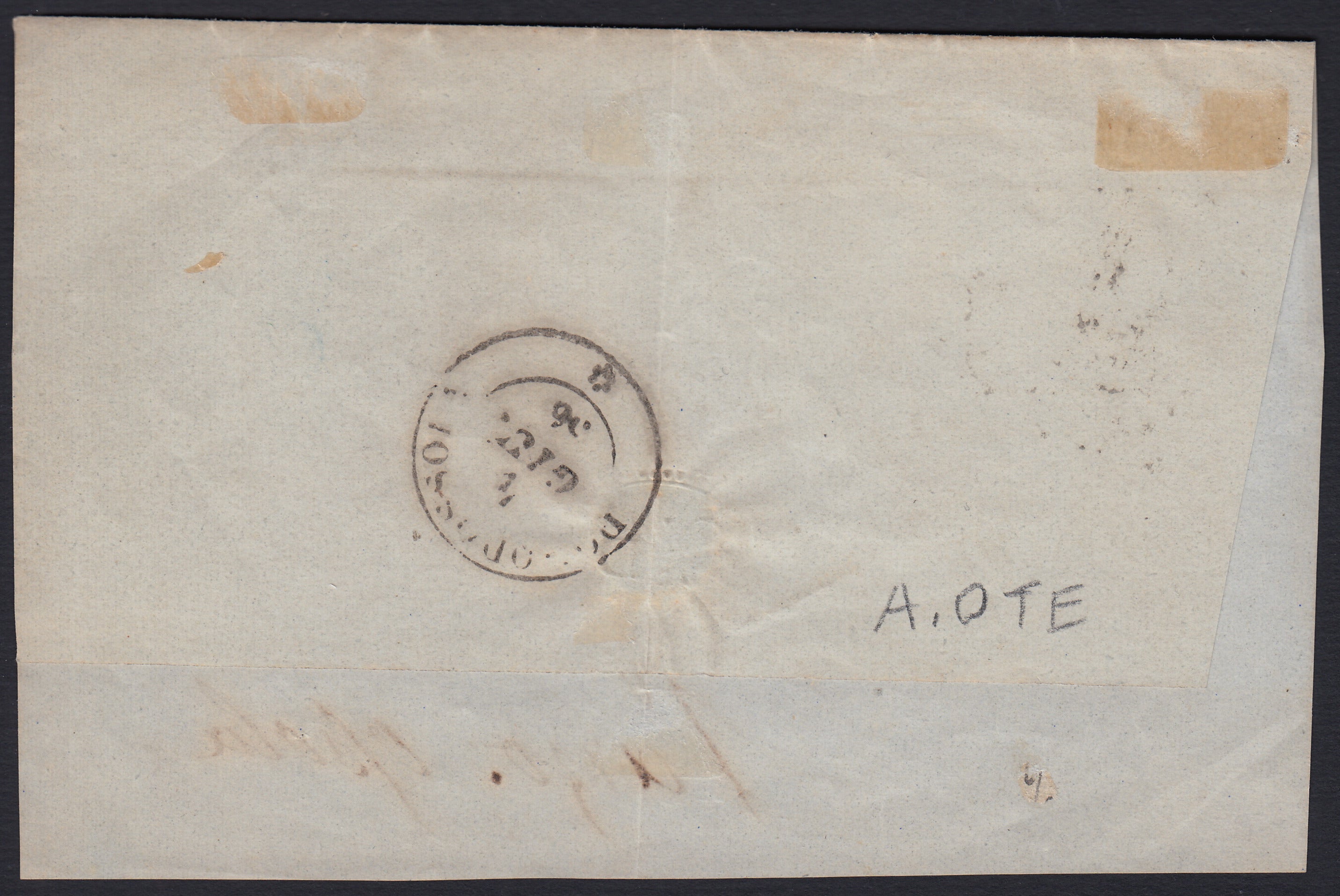 BA26_9 - 1856 - IV emissione c. 20 cobalto I tavola su lettera da Torino per Varso Ossola 3/6/56 (15)