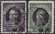 BM20_682 - 1936 - Serie "Onofri" soprastampati con nuovo valore da c. 80, serie dei due valori usata (206, 207)