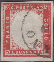 1860 - 1/2 dark blue tornese called "Croce di Savoia" used in the IL PAESE newspaper of 1/1/1861 (16b)