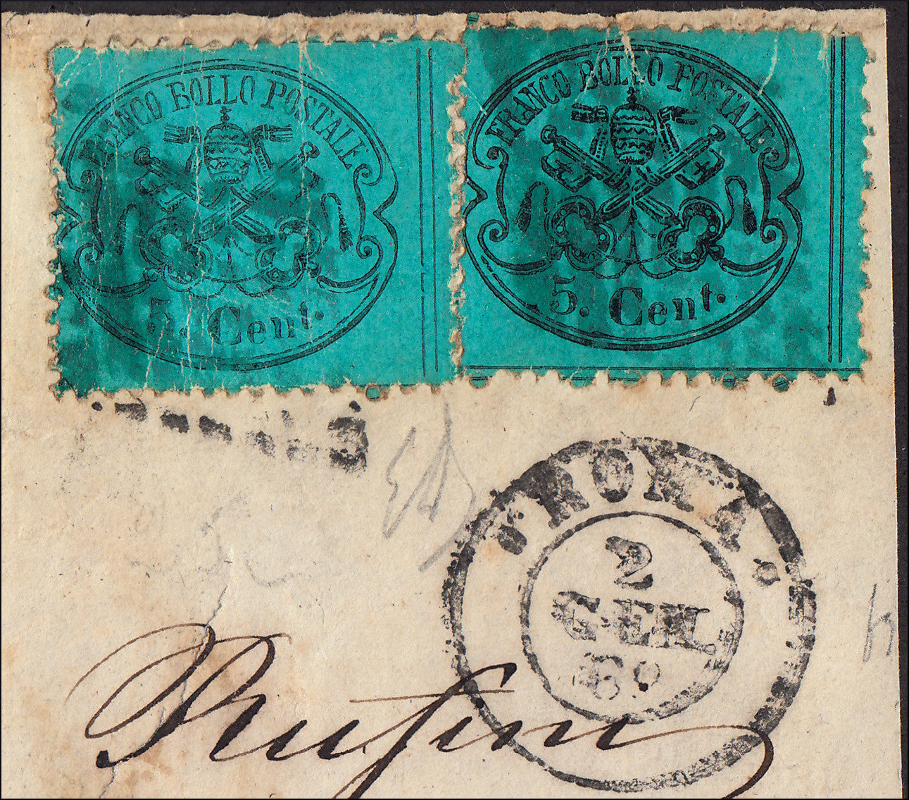 1859 - 1 brown gray baj used with grid cancellation (2)
