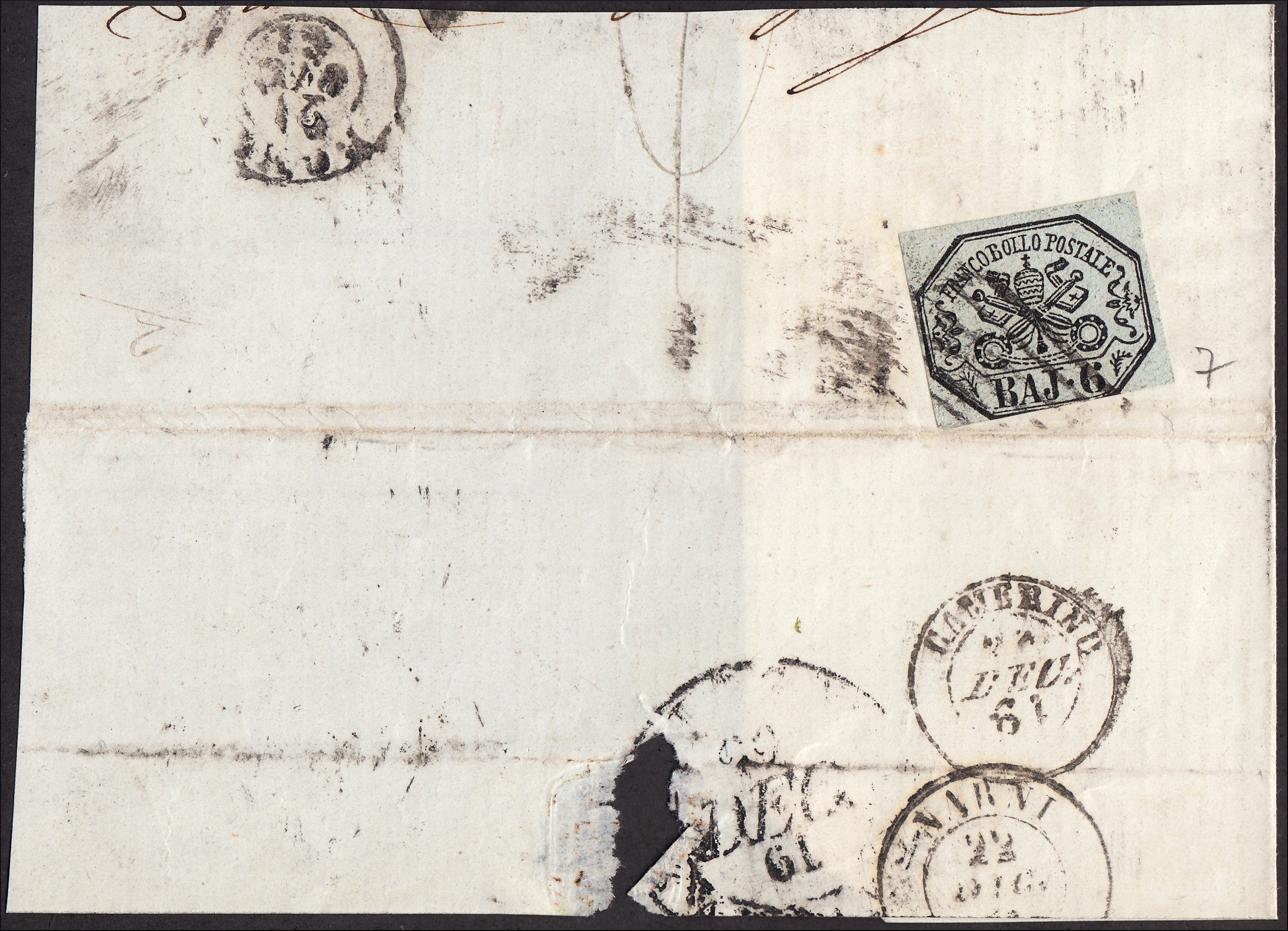 1859 - 1 brown olive grain II table paper of Naples new with original gum (4b) 