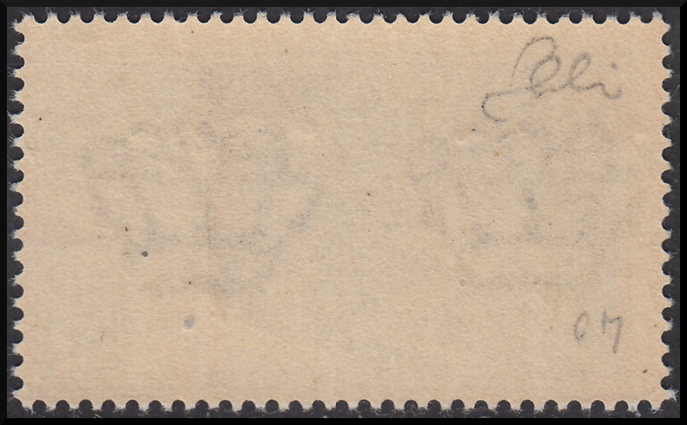 RSI Overprint essays, Posta Aerea L. 2 light blue with double overprint inverted band in black (P15Aa)