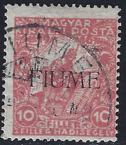 BO23-15 - 1918 - Francobollo d'Ungheria tipo Beneficenza, 10  (+2) filler vermiglio usato (1Aab)