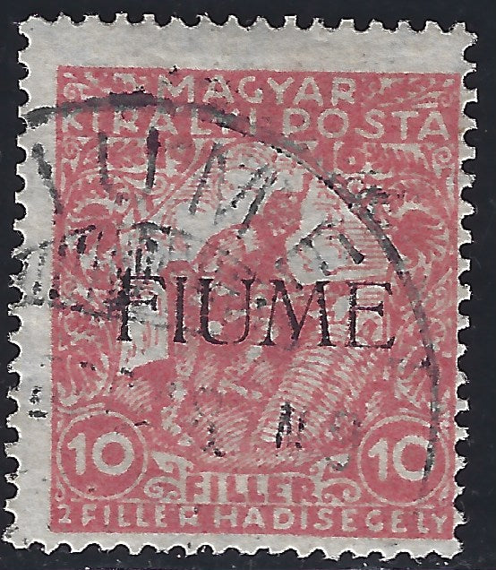 BO23-15 - 1918 - Francobollo d'Ungheria tipo Beneficenza, 10  (+2) filler vermiglio usato (1Aab)