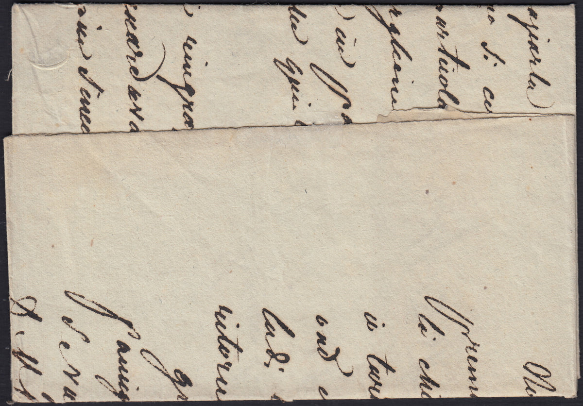 BO24_14 - 1821 - Cavallini, emissione provvisoria c. 50 azzurro all'interno di documento spedito da Torino per Carmagnola 30/3/1821 (3)