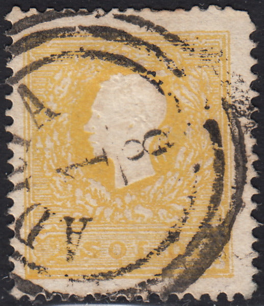 I issue, c. 5 ocher yellow with reversed counterprint, used (13)