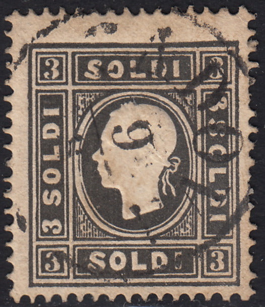 BO24_245 - 1858 - II emissione, s. 3 nero I tipo usato. (24).