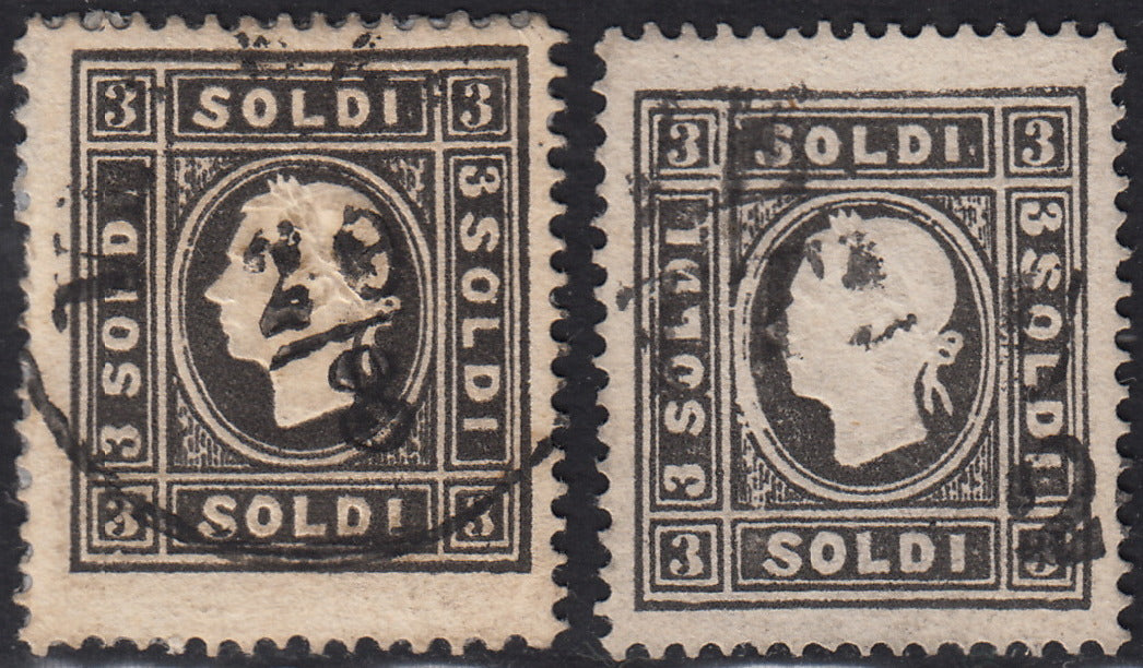 I issue, c. 5 ocher yellow with reversed counterprint, used (13)