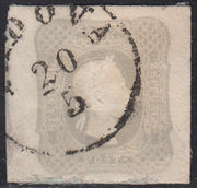 B024_253 - 1863 - Francobollo da s. 1,05 grigio, tipo della III emissione, usato Padova 20/5 (10).