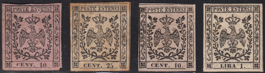 1852 - Duchy of Modena issue with dot after the figure, c. 10 new pink rubber intact (9)