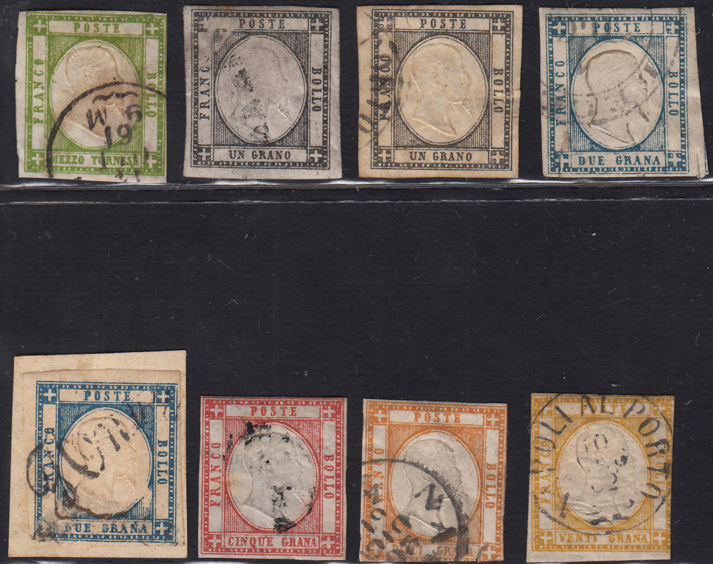 1860 - 1/2 dark blue tornese called "Croce di Savoia" used in the IL PAESE newspaper of 1/1/1861 (16b)