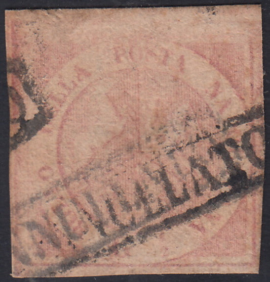 BO24_266 - 1858 - Stemma delle Due Sicilie, 1/2 grano rosa chiaro I tavola usato (1)