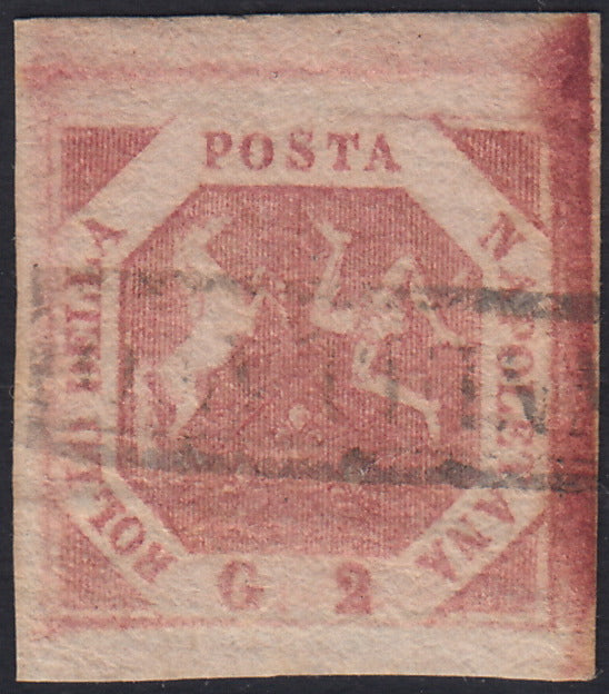 BO24_268 - 1858 - Stemma delle Due Sicilie, 2 grana rosa brunastro II tavola usato (6)