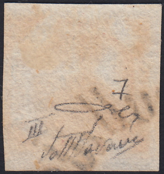 BO24_269 - 1858 - Stemma delle Due Sicilie, 2 grana rosa carminio III tavola usato con svolazzo (7)