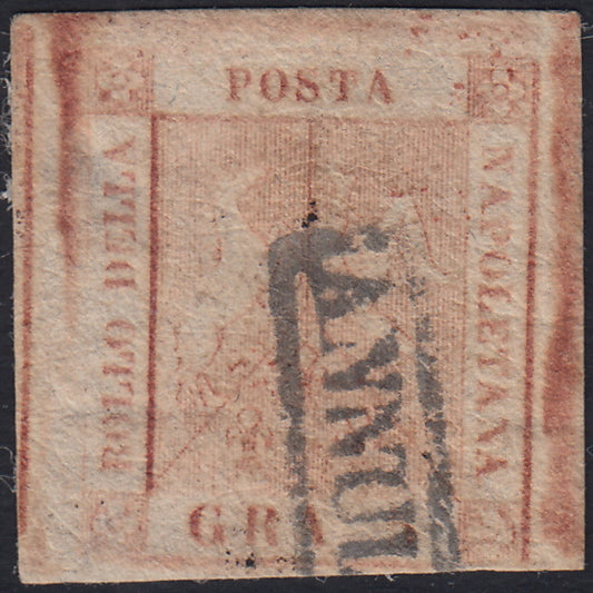 BO24_270 - 1858 - Stemma delle Due Sicilie, 5 grana rosa brunastro I tavola usato (8)