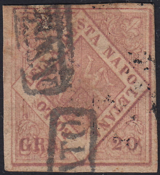 BO24_271 - 1858 - Stemma delle Due Sicilie, 29 grana rosa brunastro I tavola usato (12)