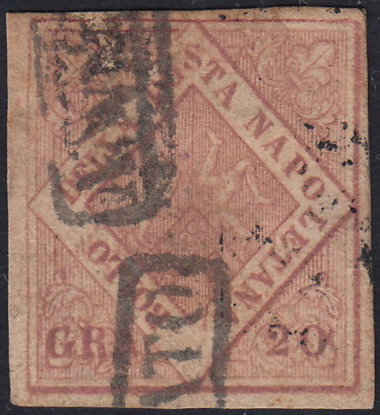 BO24_271 - 1858 - Stemma delle Due Sicilie, 29 grana rosa brunastro I tavola usato (12)