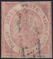 BO24_272 - 1858 - Stemma delle Due Sicilie, 50 grana rosa carminio chiaro usato (14b)