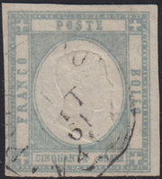 1861 - 1 black grain, copy with triple effigy, new with original rubber (19 AD). Cardillo certificate.