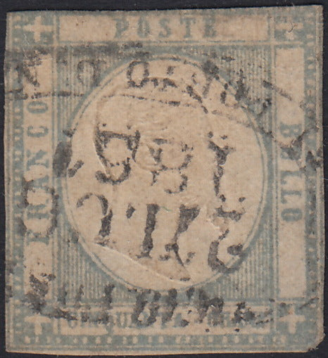 BO2511-16 - 1861 - Effigie di Vittorio Emanuele II volta a destra, Province Napoletane, 50 grana azzurro grigio usato (24c)