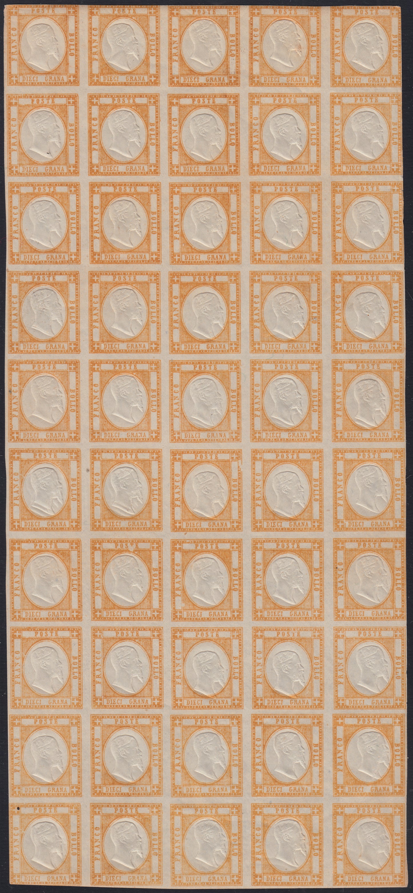BO2511_4 - 1861 - Province Napoletane, 10 grana arancio foglio completo di 50 esemplari nuovo con gomma (22)