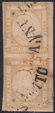 PN95 - 1861 - 50 grain gray block of four new copies with beautiful original rubber (24).