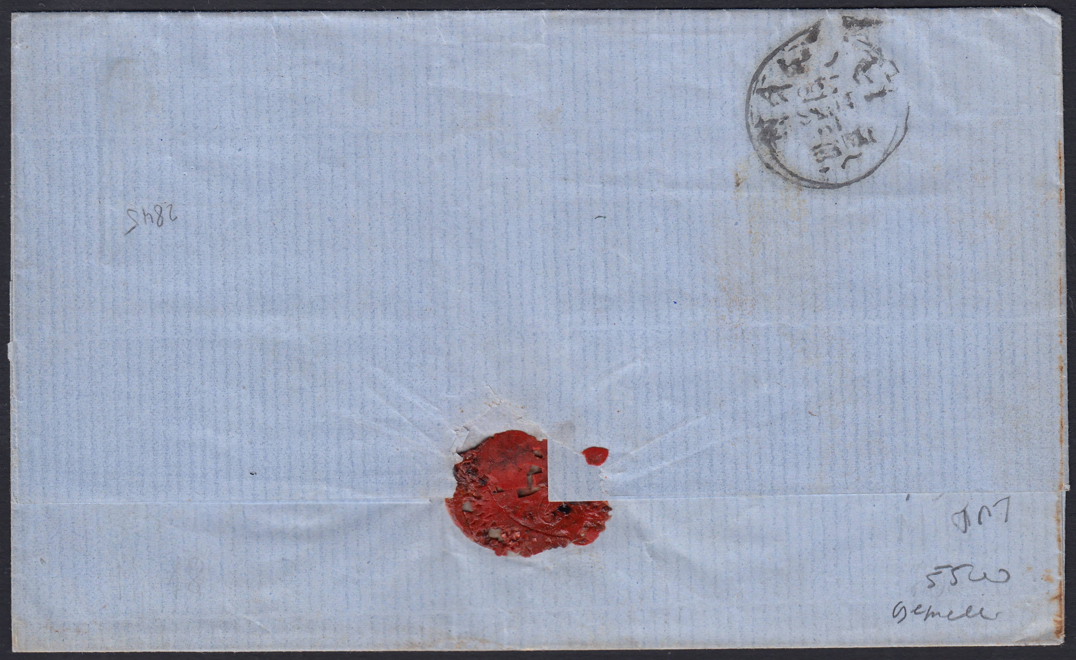 BO2512_13 - 1861 - Lettera spedita da Gallipoli per Napoli 24/9/1861 affrancata con gr. 1 nero x 2 + gr. 1 grigio nero x 2 (19 + 19a)