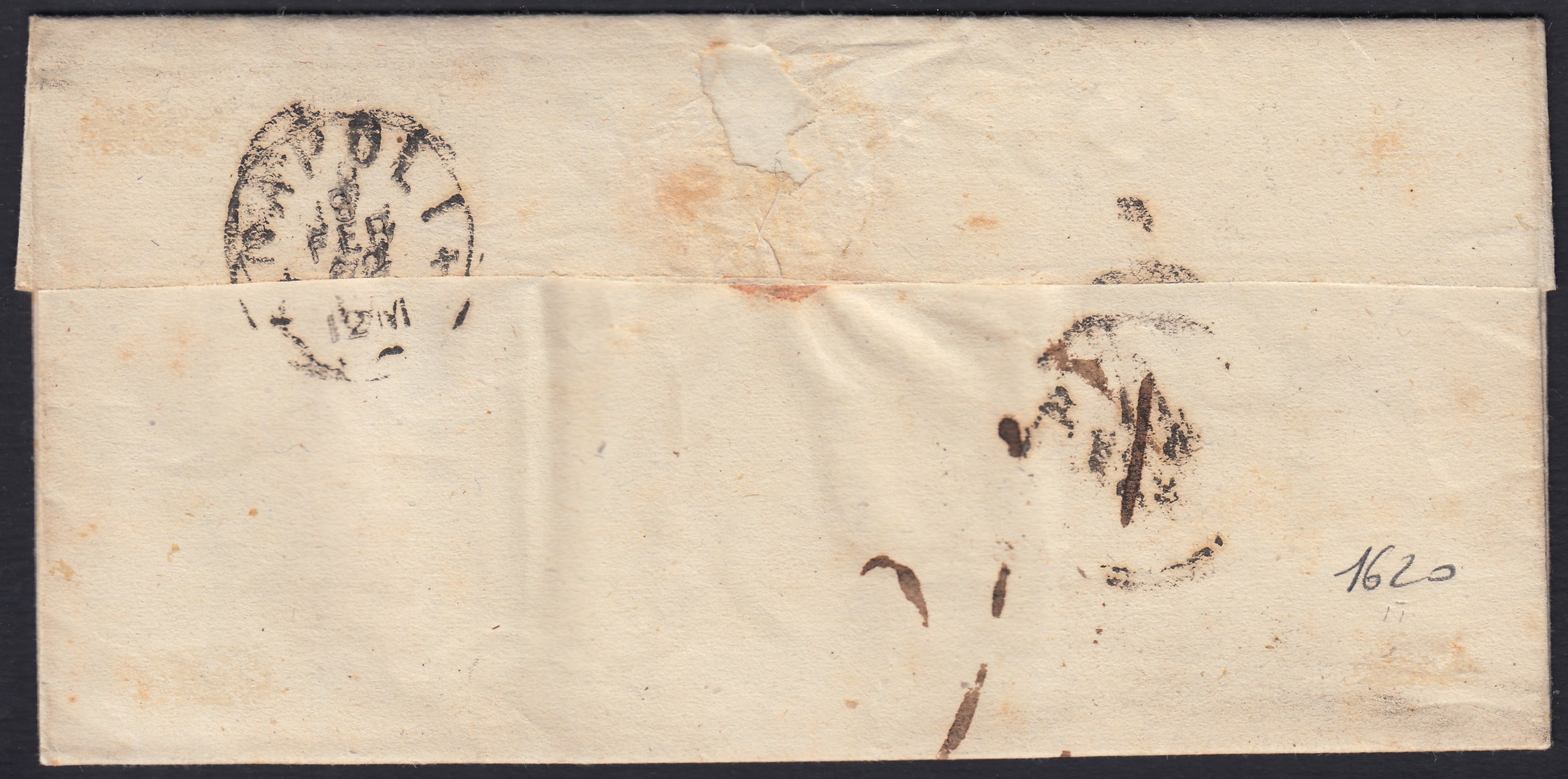 BO2512_22 - 1862 - Lettera spedita da San Severo per Roma 6/2/62 affrancata con gr. 1 grigio nero + gr. 2 celeste coppia orizzontale (19a + 20a)