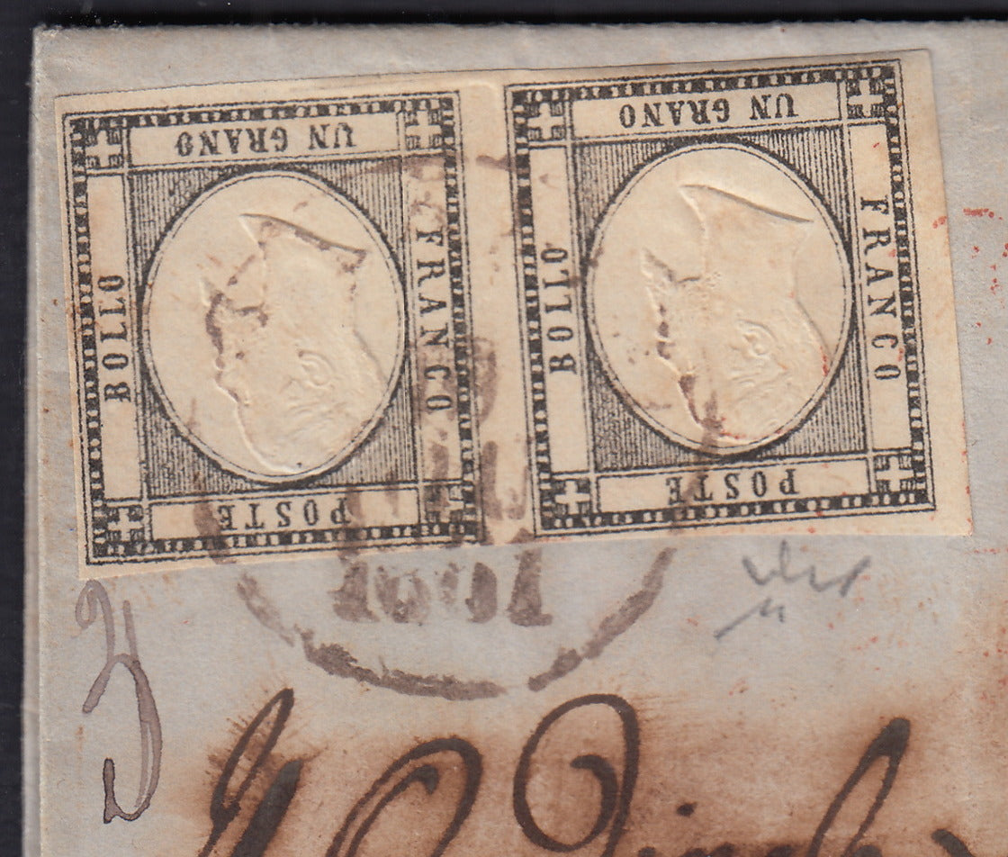 1861 - 1 black grain, copy with triple effigy, new with original rubber (19 AD). Cardillo certificate.