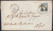 BO2512_47 - 1861 - Lettera spedita da Campobasso per Napoli 1/11/61 affrancata con gr. 2 azzurro ardesia scuro (20c)