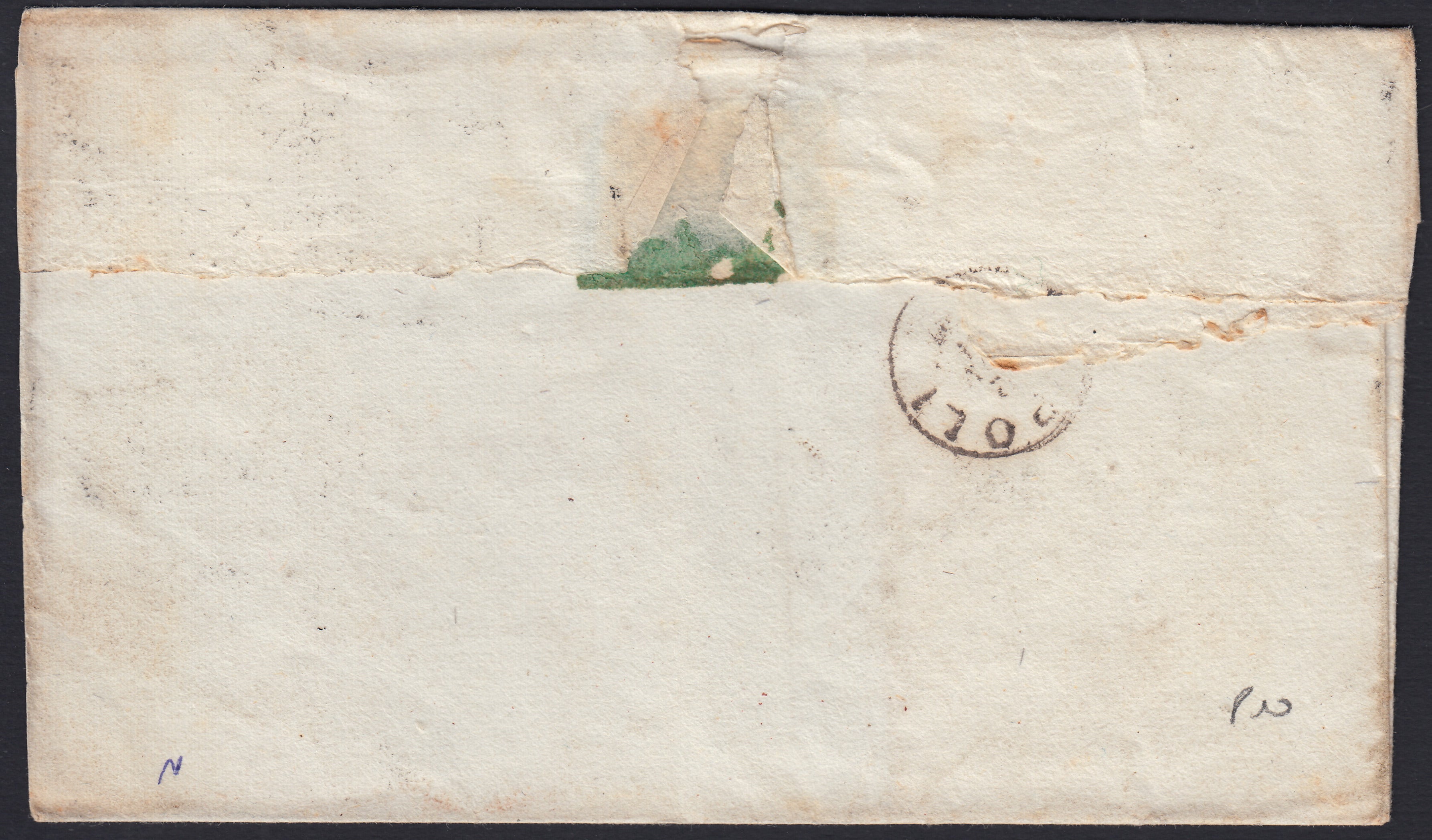 BO2512_47 - 1861 - Lettera spedita da Campobasso per Napoli 1/11/61 affrancata con gr. 2 azzurro ardesia scuro (20c)