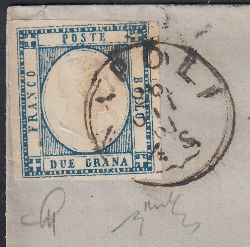 1861 - 1 black grain, copy with triple effigy, new with original rubber (19 AD). Cardillo certificate.